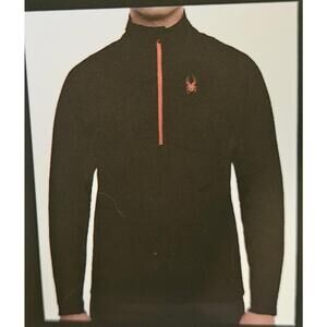 Mens Spyder Boundless Hooded 1/4 Zip Pullover *Medium* Jacket Black/Red